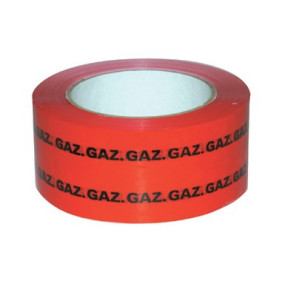 Ruban adhésif d'identification gaz rouge 50mm x 100m- DIFF - 907113