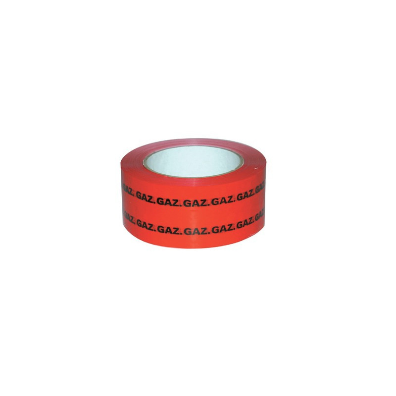 Ruban adhésif d'identification gaz rouge 50mm x 100m- DIFF - 907113