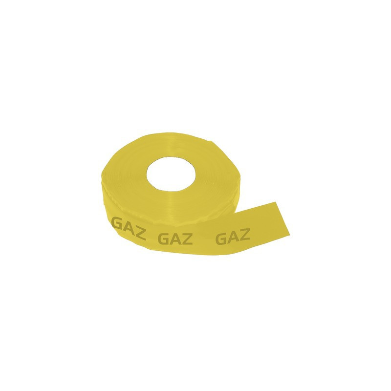 Ruban adhésif d'identification gaz jaune 50mm x 66m- DIFF - 907117