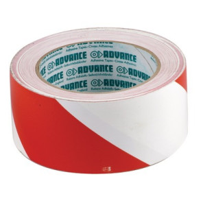 Ruban adhésif de signalisation rouge/blanc 50mm x 33m- DIFF - 907124