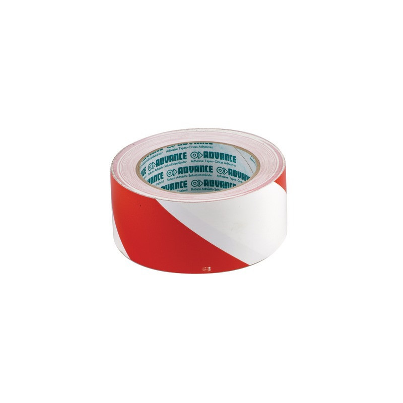 Ruban adhésif de signalisation rouge/blanc 50mm x 33m- DIFF - 907124
