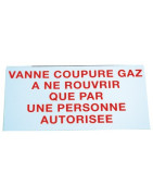 Étiquette rigide vanne coupure gaz- DIFF - 907143