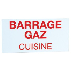 Étiquette rigide barrage gaz cuisine- DIFF - 907148
