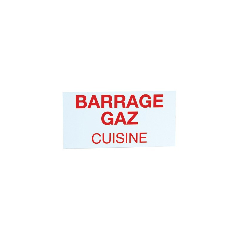 Étiquette rigide barrage gaz cuisine- DIFF - 907148