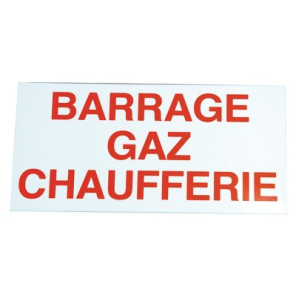 Étiquette rigide barrage gaz chaufferie- DIFF - 907149