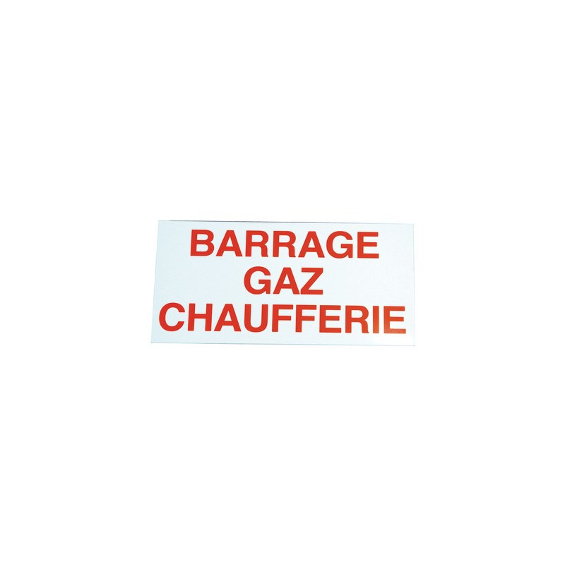 Étiquette rigide barrage gaz chaufferie- DIFF - 907149