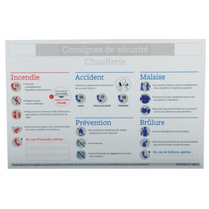 Étiquette rigide consigne sécurité chaufferie- DIFF - 907271