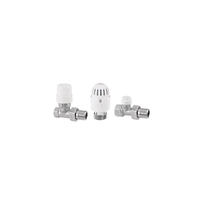Kit robinet thermostatique droit F3/8" Blanc- RBM - 20790300  - (X10)