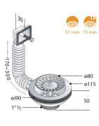 Bonde évier à panier manuelle avec trop- DIFF - 98239