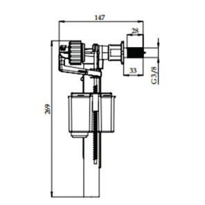 Robinet flotteur compact M3/8" latéral NF- ROI - 98940