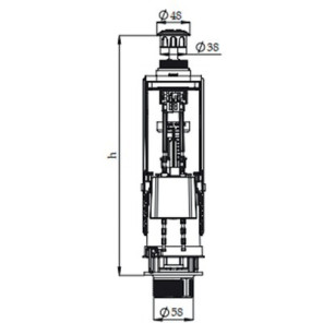 Mécanisme double volume à poussoir NF- ROI - 98944