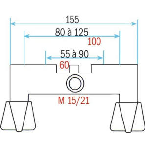 Mélangeur douche entraxe réglable- DIFF - 99003