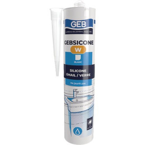 Mastic silicone sanitaire GEBSICONE W blanc- GEB - 893150