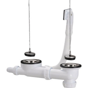 Vidagde complet avec siphon évier inox 2c- NICOLL - 0204311