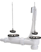 Vidagde complet avec siphon évier inox 2c- NICOLL - 0204311