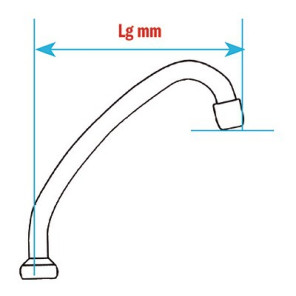 Col de cygne à bague F1/2" x 150mm- DIFF - 99674  - (X10)