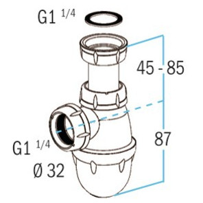 Siphon lavabo L211- NICOLL - 0201001