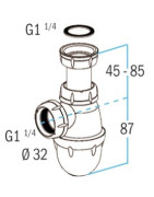 Siphon lavabo L211- NICOLL - 0201001