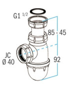 Siphon évier PVC 552- NICOLL - 0204002