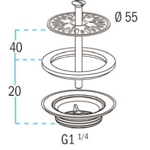 Bonde à grille laiton L2262- NICOLL - 0501026