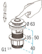 Bonde lavabo à commande manuelle L3215- NICOLL - 0501074