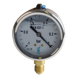 Vacuomètre inox, glycérine Ø63mm, -1/0ba- DIFF - 902424