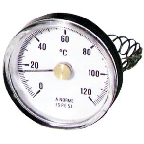 Thermomètre d'applique, Ø 63mm, 0/120°C- DIFF - 606050