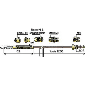 Thermocouple à dérivation 7 raccords L1200mm- DIFF - 704215