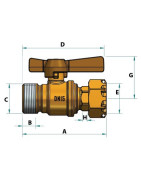 Robinet d'arrêt compteur droit MF 3/4"- DIFF - 110158