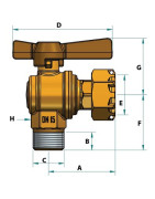 Robinet arrêt compteur équerre MF- DIFF - 110163