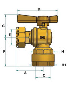 Robinet d'arrêt compteur équerre PE25- DIFF - 110166